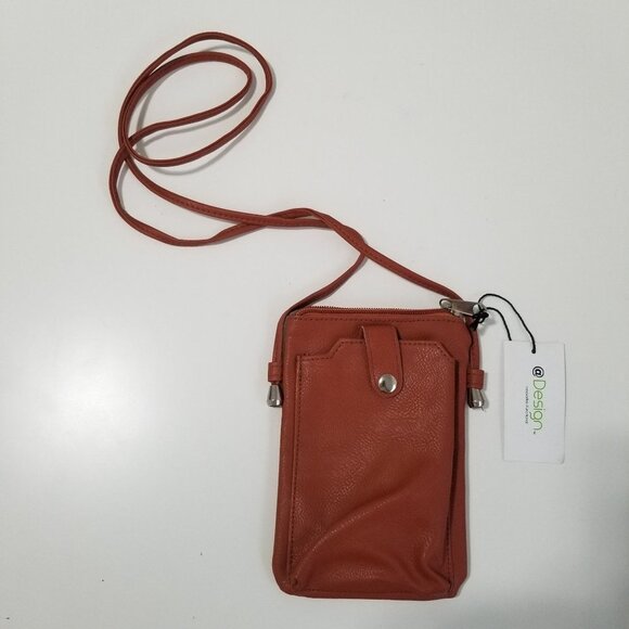 NWT Design Crossbody Retractable Strap Mini Purse Color Brown - Picture 7 of 10